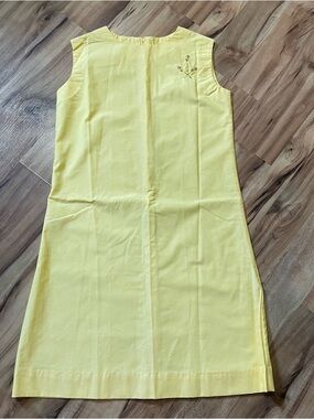 VTG 60s 70s Dutchmaid Yellow Tennis Dress-Embroidered Rackets-Preppy-Mad Men